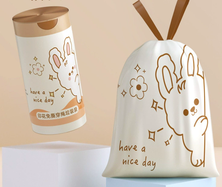 厨房垃圾袋加厚带抽绳免撕